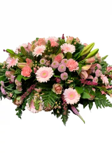 Траурная флористика из розовых цветов от интернет-магазина цветов в 